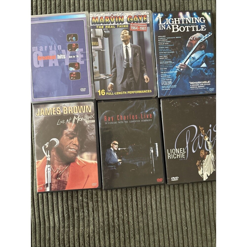 James Brown, Marvin Gaye, Ray Charles, Lionel Ritchie Live DVD Concerts Lot